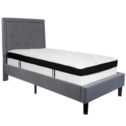 Panel Tufted Platform Bed and Memory Foam Pocket Spring Mattress