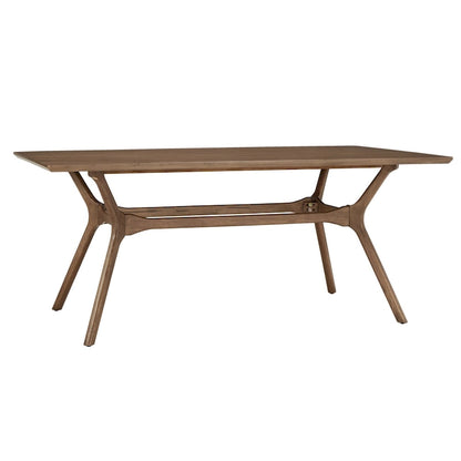 Nadine Dark Walnut Finish Rectangular Dining Set - Curved Back Chairs by iNSPIRE Q Modern