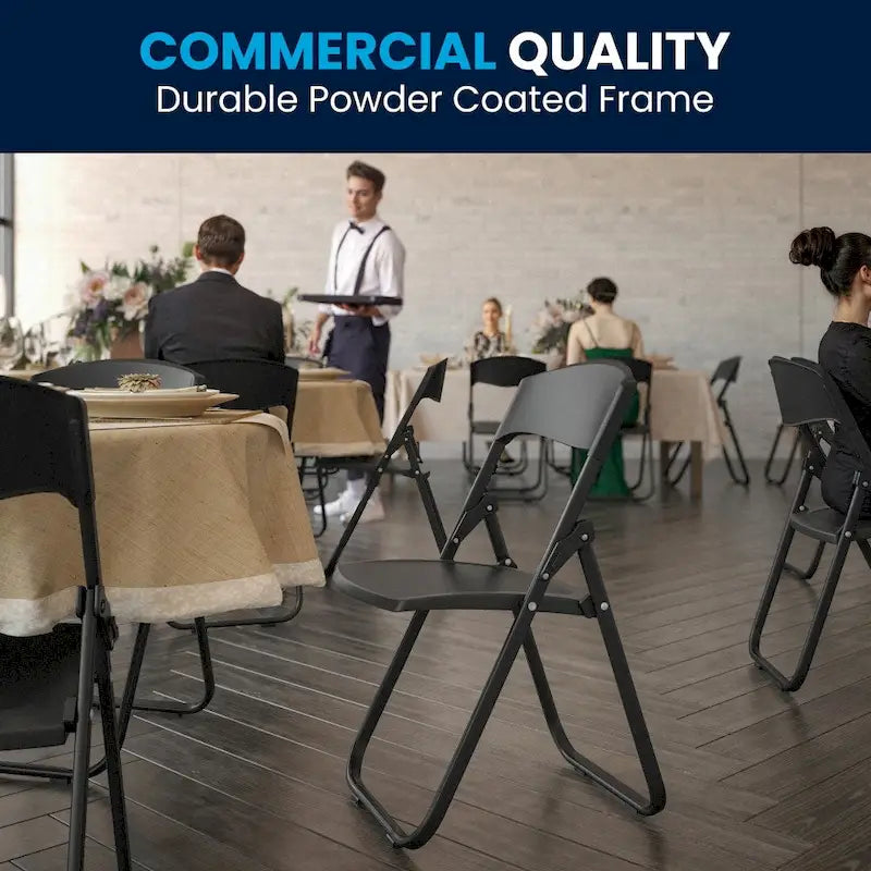 2 Pack 500 lb. Capacity Heavy Duty Plastic Folding Chair