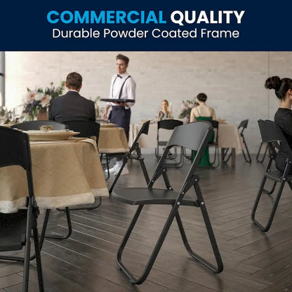 2 Pack 500 lb. Capacity Heavy Duty Plastic Folding Chair