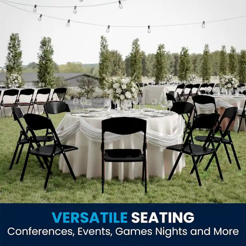 2 Pack 500 lb. Capacity Heavy Duty Plastic Folding Chair