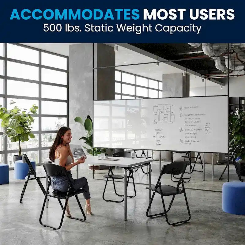 2 Pack 500 lb. Capacity Heavy Duty Plastic Folding Chair