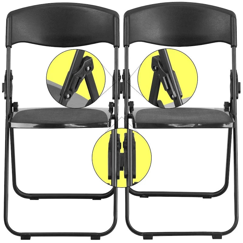 2 Pack 500 lb. Capacity Heavy Duty Plastic Folding Chair