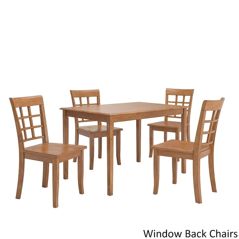 Wilmington II 48-Inch Rectangular Oak Finish 5-Piece Dining Set by iNSPIRE Q Classic