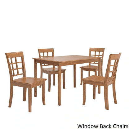 Wilmington II 48-Inch Rectangular Oak Finish 5-Piece Dining Set by iNSPIRE Q Classic