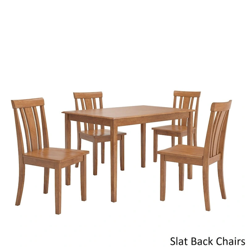 Wilmington II 48-Inch Rectangular Oak Finish 5-Piece Dining Set by iNSPIRE Q Classic