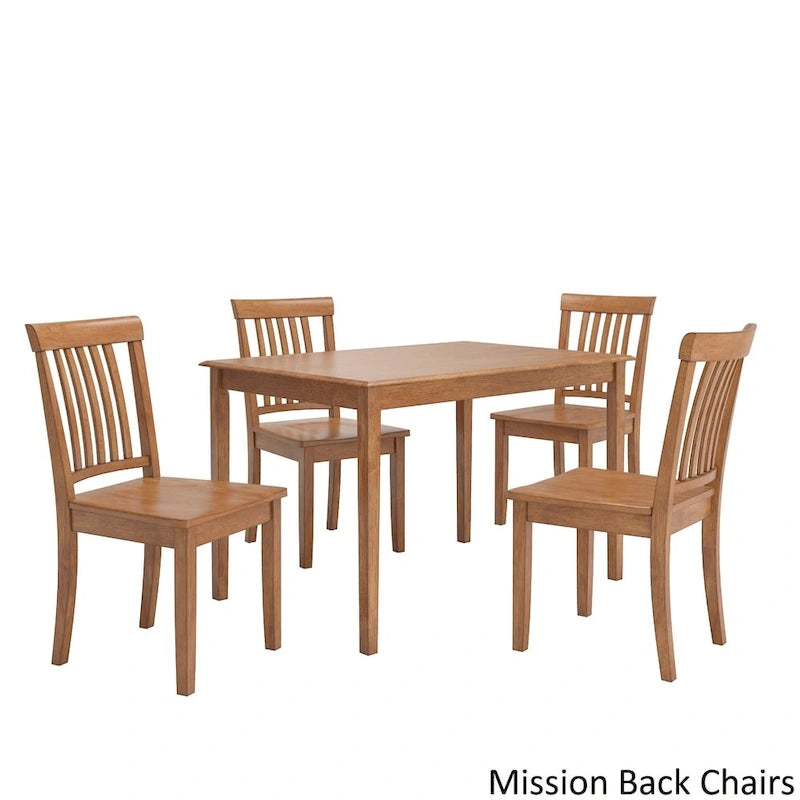 Wilmington II 48-Inch Rectangular Oak Finish 5-Piece Dining Set by iNSPIRE Q Classic
