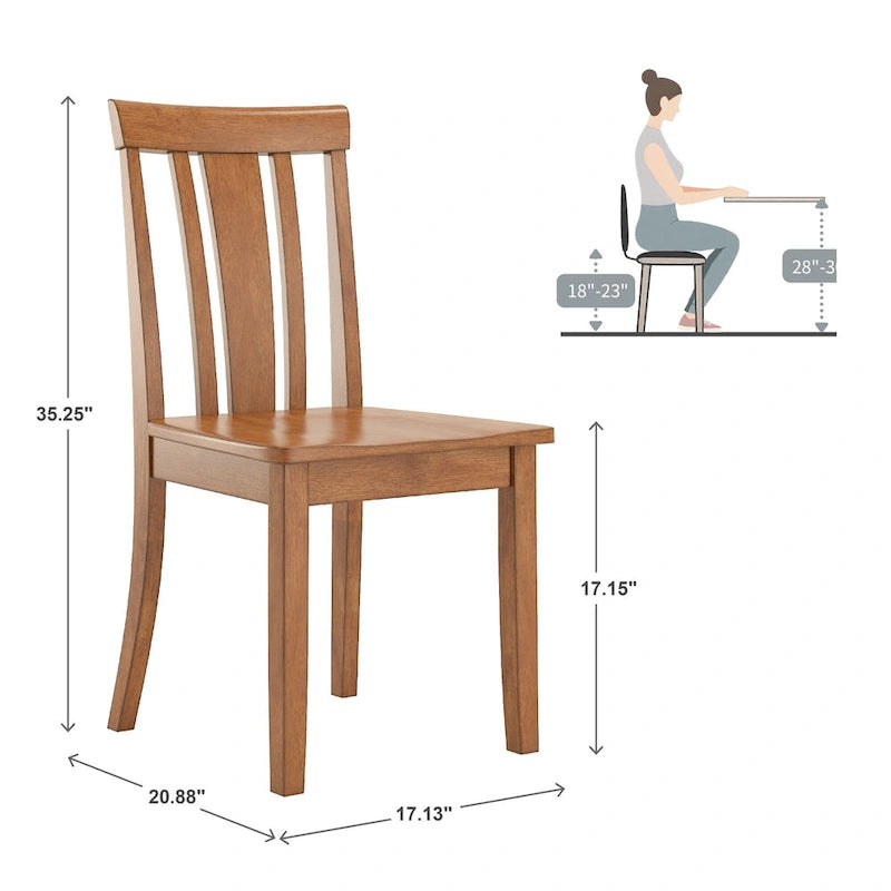Wilmington II 48-Inch Rectangular Oak Finish 5-Piece Dining Set by iNSPIRE Q Classic