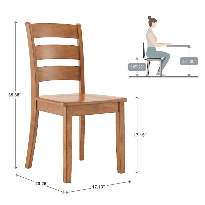 Wilmington II 48-Inch Rectangular Oak Finish 5-Piece Dining Set by iNSPIRE Q Classic