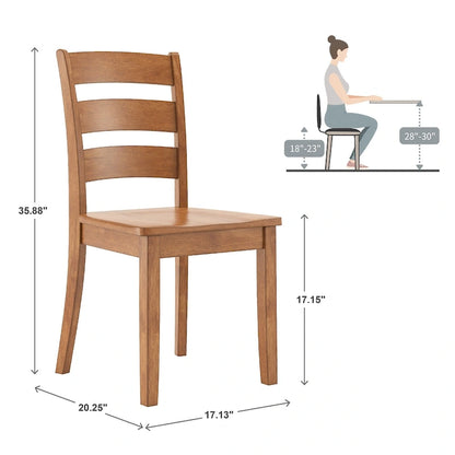 Wilmington II 48-Inch Rectangular Oak Finish 5-Piece Dining Set by iNSPIRE Q Classic