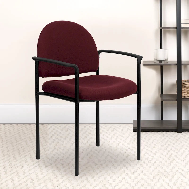 Comfort Stackable Steel Side Reception Chair with Arms