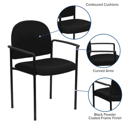 Comfort Stackable Steel Side Reception Chair with Arms