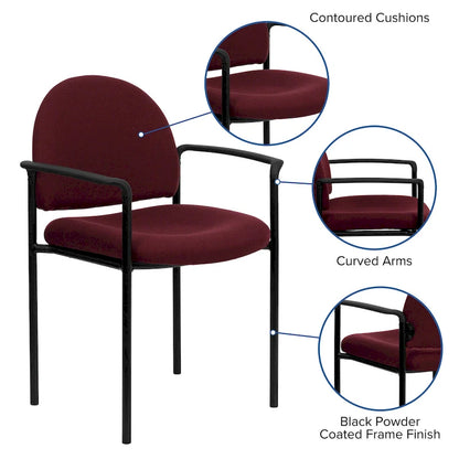 Comfort Stackable Steel Side Reception Chair with Arms