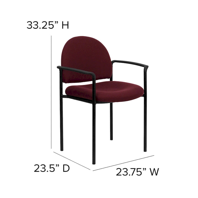 Comfort Stackable Steel Side Reception Chair with Arms