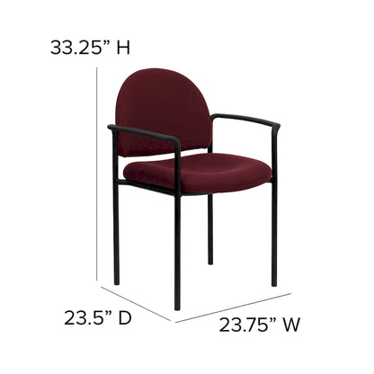Comfort Stackable Steel Side Reception Chair with Arms