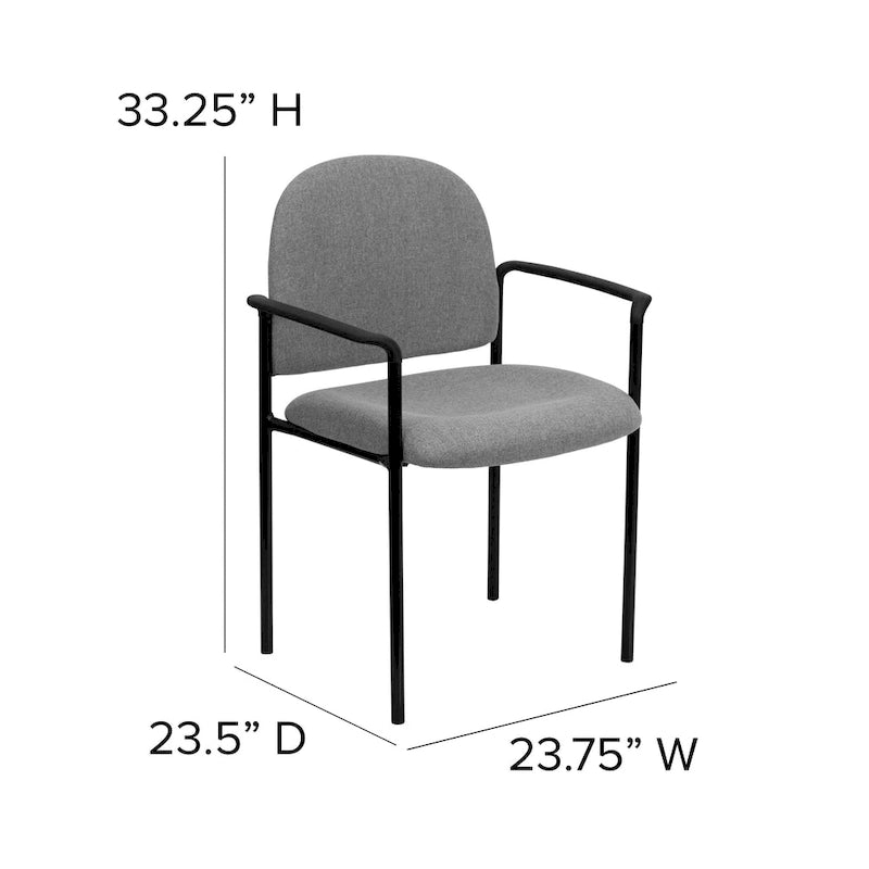 Comfort Stackable Steel Side Reception Chair with Arms