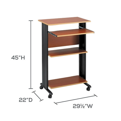 Mobile Standing Computer Desk and Printer Stand with Storage
