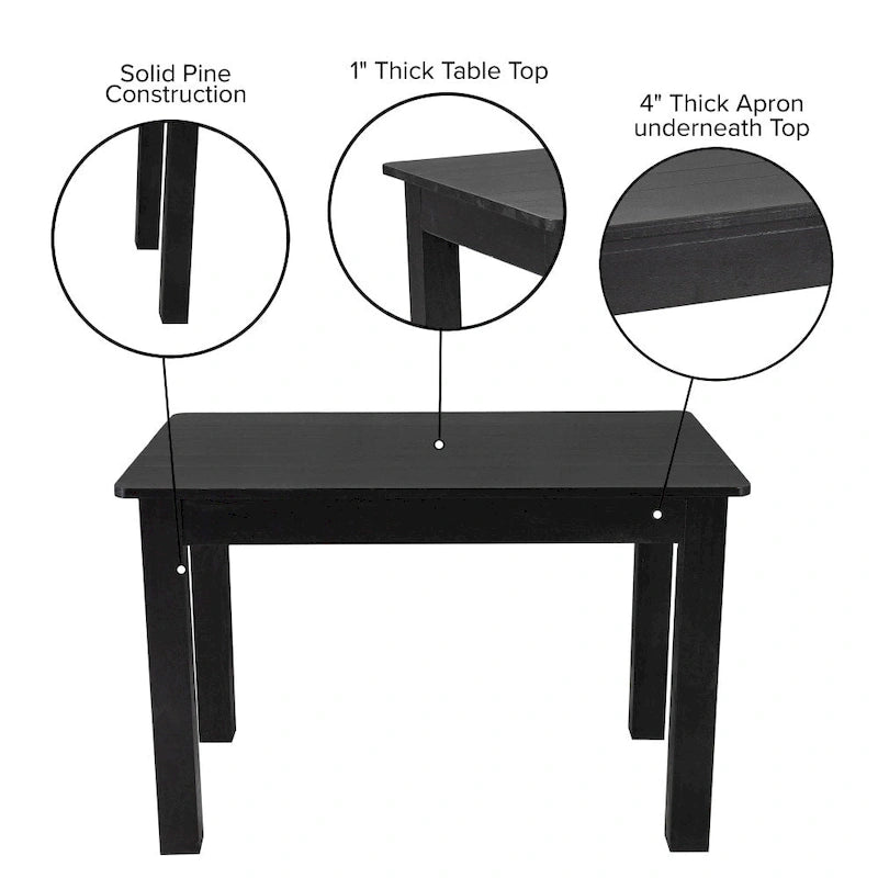 Rectangular Antique Rustic Solid Pine Farm Dining Table