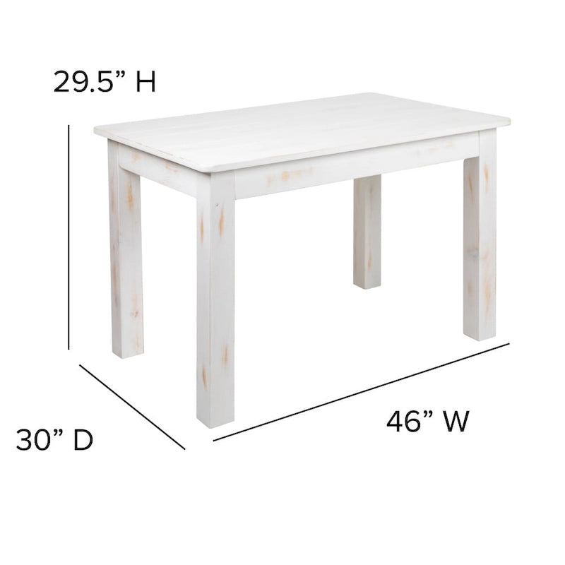 Rectangular Antique Rustic Solid Pine Farm Dining Table