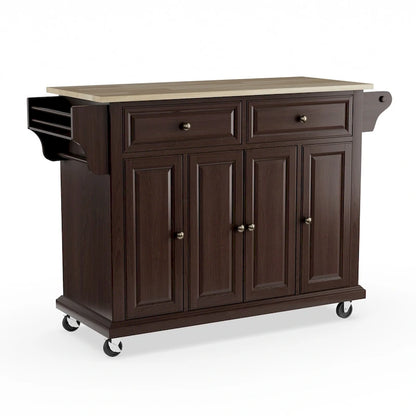 Crosley Full Size Mahogany Wood Kitchen Cart/ Island - 18d x 51.5w x 36h