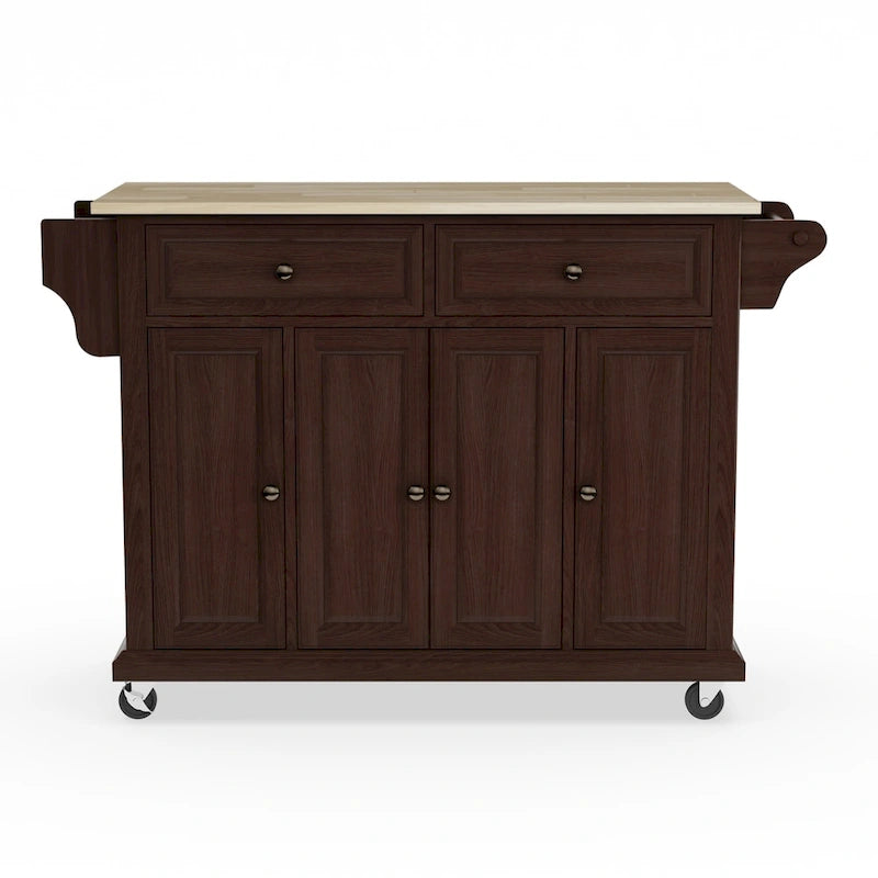 Crosley Full Size Mahogany Wood Kitchen Cart/ Island - 18d x 51.5w x 36h