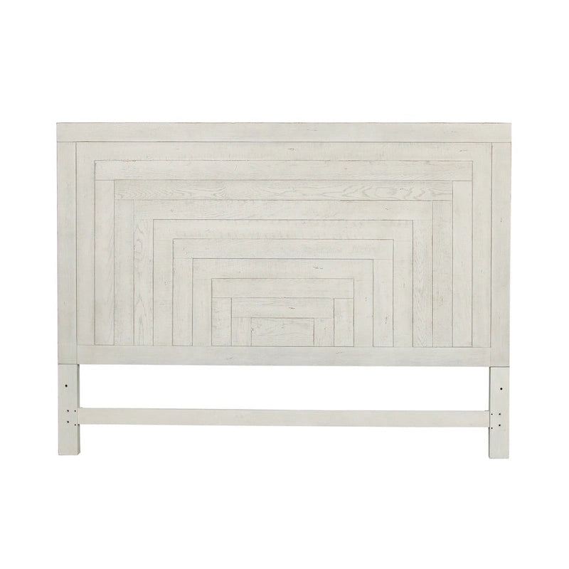 Modern Farmhouse Flea Market White Distressed Queen Platform Bed
