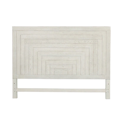 Modern Farmhouse Flea Market White Distressed Queen Platform Bed