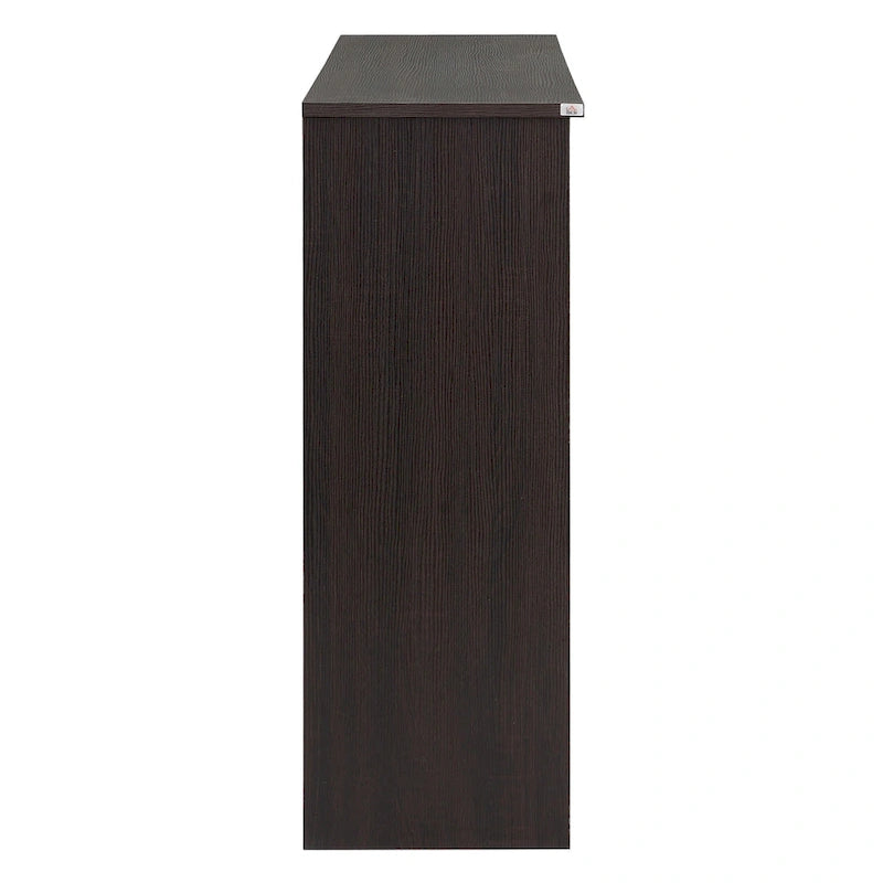 HOMCOM Modern Kitchen Storage Sideboard, Buffet Cabinet, Sliding Glass Doors Cupboard with Adjustable Shelf, Dark Brown