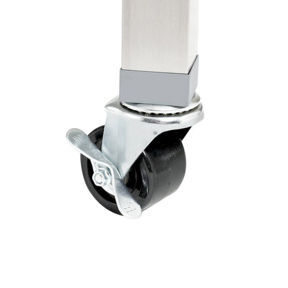 Seville Classics Home Stainless Steel 2-Drawer Mobile Workcenter Kitchen Cart Island with Solid Wood Top - 48 W x 24 D