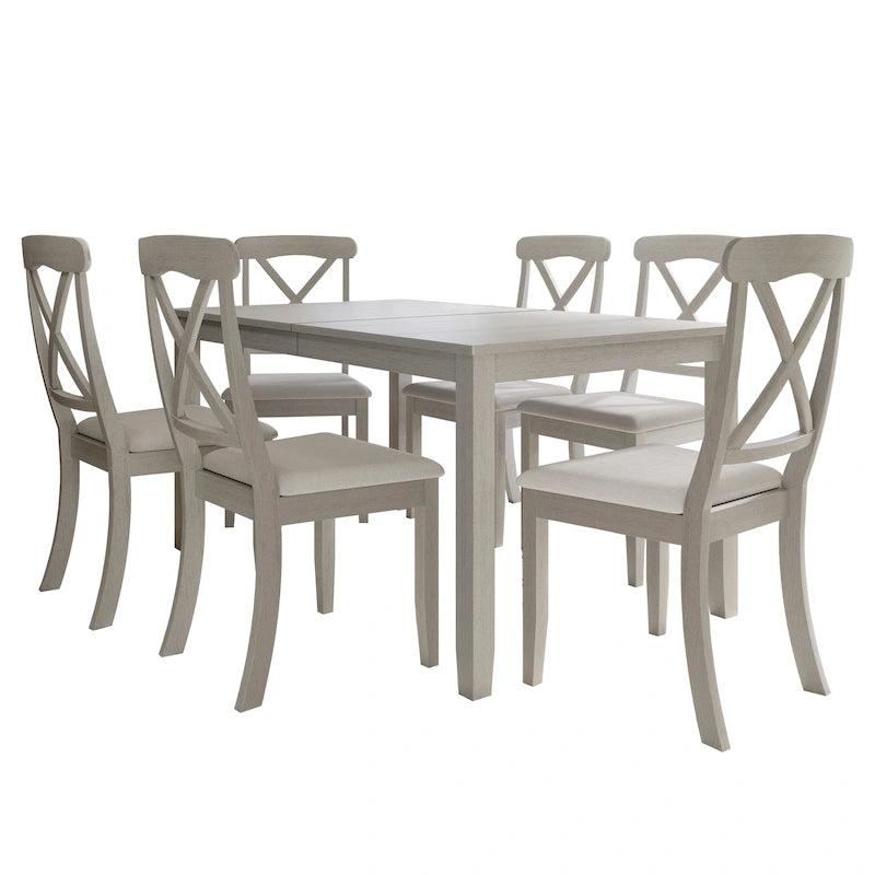 CraftPorch Farmhouse Style 7-piece Wooden Dining Set
