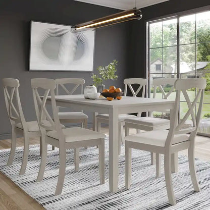 CraftPorch Farmhouse Style 7-piece Wooden Dining Set