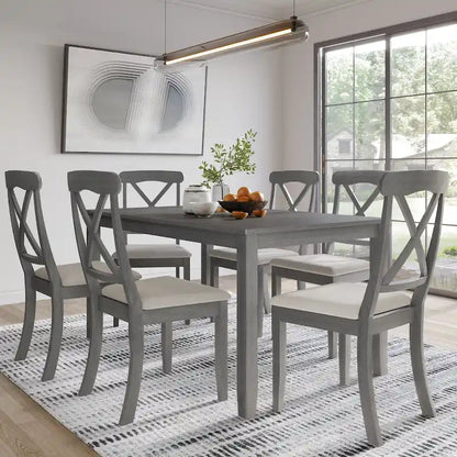 CraftPorch Farmhouse Style 7-piece Wooden Dining Set