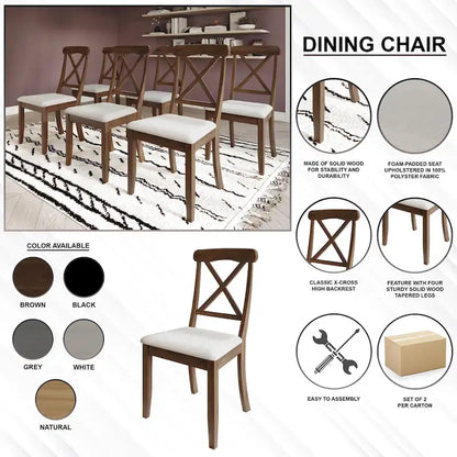 CraftPorch Farmhouse Style 7-piece Wooden Dining Set