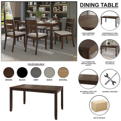 CraftPorch Farmhouse Style 7-piece Wooden Dining Set