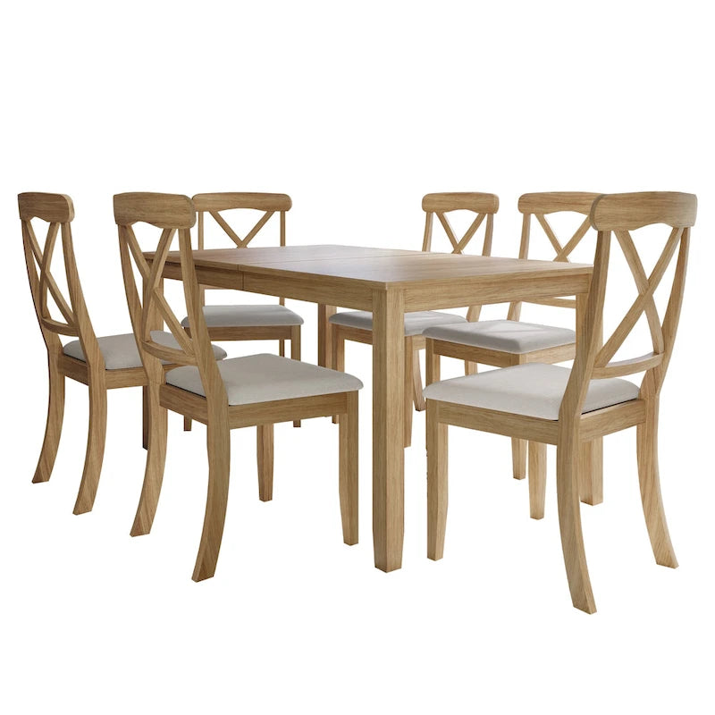 CraftPorch Farmhouse Style 7-piece Wooden Dining Set