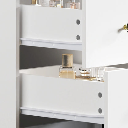 Vanity Desk with Lights, Makeup Vanity with Lights 3 Colors,9 Drawers - 53.9H