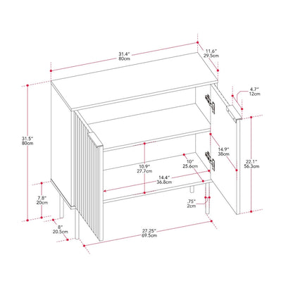 Lysander 2 Door Sideboard Buffet Cabinet