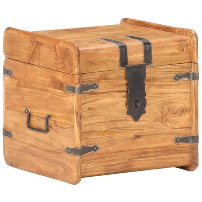 vidaXL Storage Chest Storage Trunk with Latch for Bedroom Solid Wood Acacia - 15.7x15.7x15.7 (W x D x H)