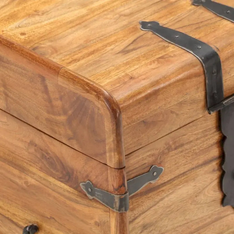 vidaXL Storage Chest Storage Trunk with Latch for Bedroom Solid Wood Acacia - 15.7x15.7x15.7 (W x D x H)