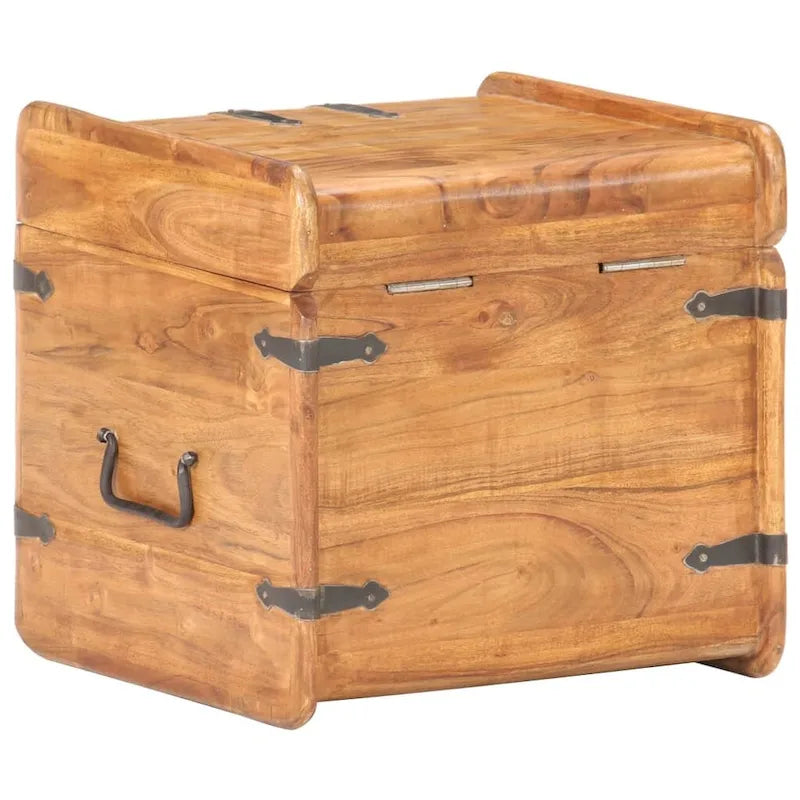 vidaXL Storage Chest Storage Trunk with Latch for Bedroom Solid Wood Acacia - 15.7x15.7x15.7 (W x D x H)