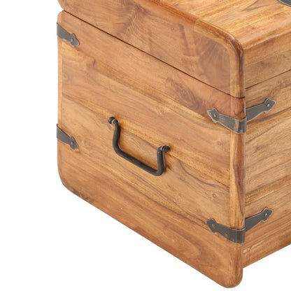 vidaXL Storage Chest Storage Trunk with Latch for Bedroom Solid Wood Acacia - 15.7x15.7x15.7 (W x D x H)