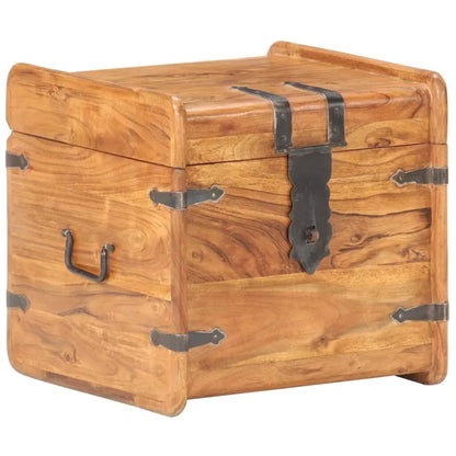 vidaXL Storage Chest Storage Trunk with Latch for Bedroom Solid Wood Acacia - 15.7x15.7x15.7 (W x D x H)