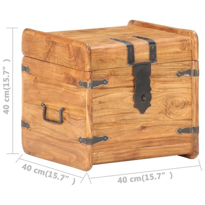 vidaXL Storage Chest Storage Trunk with Latch for Bedroom Solid Wood Acacia - 15.7x15.7x15.7 (W x D x H)