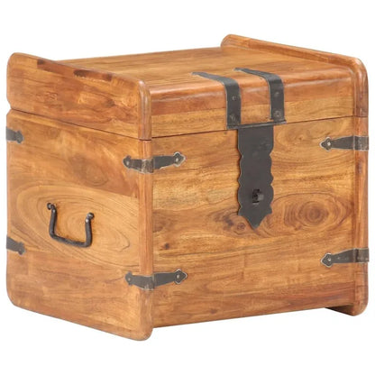 vidaXL Storage Chest Storage Trunk with Latch for Bedroom Solid Wood Acacia - 15.7x15.7x15.7 (W x D x H)