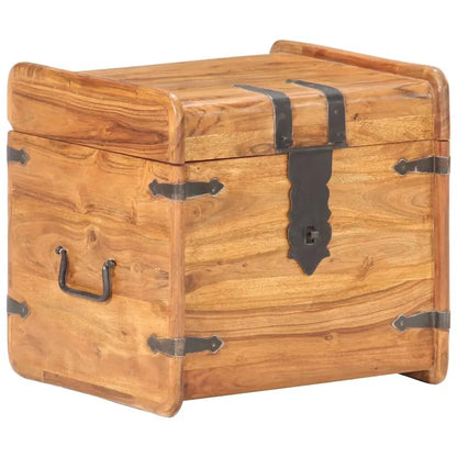 vidaXL Storage Chest Storage Trunk with Latch for Bedroom Solid Wood Acacia - 15.7x15.7x15.7 (W x D x H)