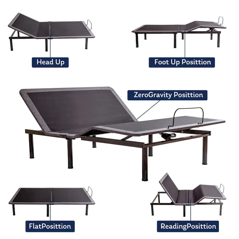 Adjustable Bed Frame, Head & Foot Incline, Wireless Remote Control, Zero Gravity Adjustable Bed Base