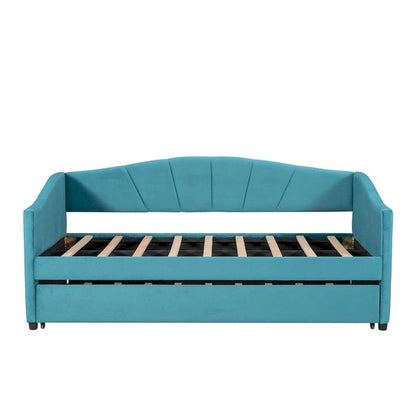 Twin Size Upholstered Daybed Sofa Bed With Trundle Bed