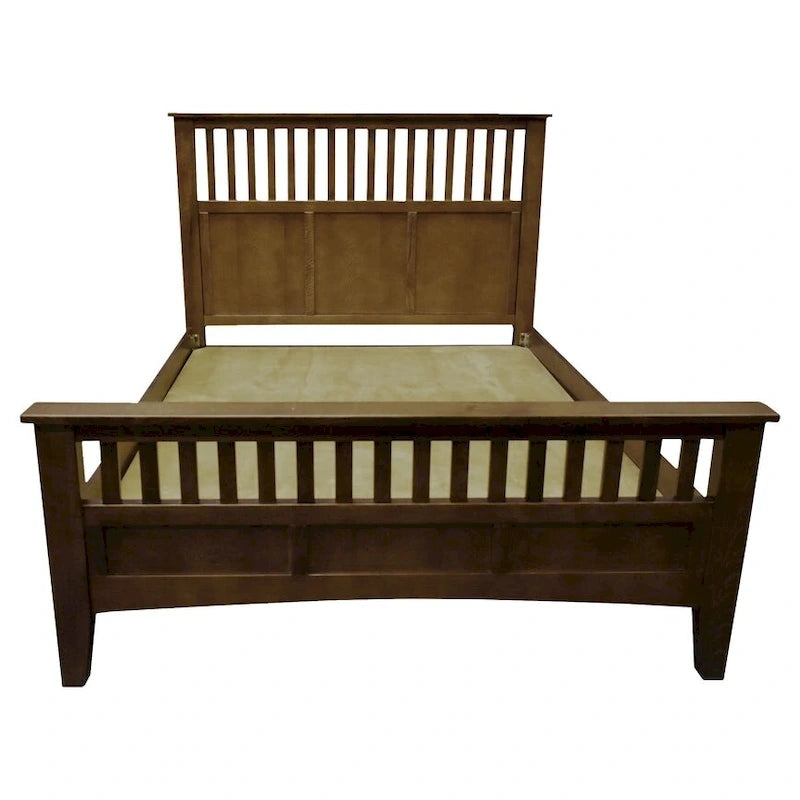 Mission Style Quarter Sawn Oak Bed With Slats - Michael's Cherry