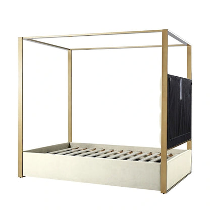 Milton Contemporary Upholstered King Size Canopy Bed by HULALA HOME