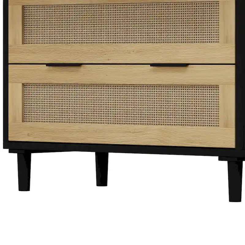 3-Drawers Rattan Storage Cabinet Rattan Drawer Dressers
